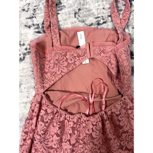 Aqua Womens Lace Above Knee Fit & Flare Dress Sz 12 - Picture 6 of 8